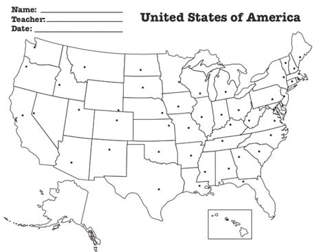 State Capital Map Printable