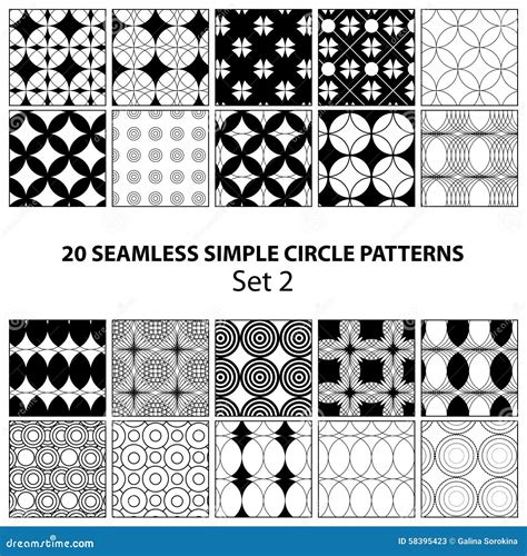 Vector Set Of Seamless Circle Patterns Stock Vector Illustration Of