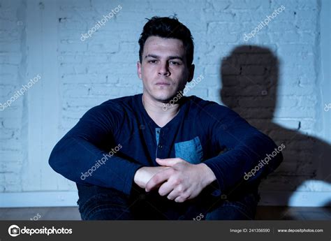 Portrait Sad Depressed Young Man Crying Devastated Feeling Hurt
