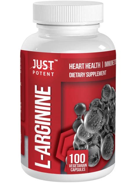 L Arginine With Vitamin B6 By Just Potent Free Form L Arginine 500mg Per Capsule Heart