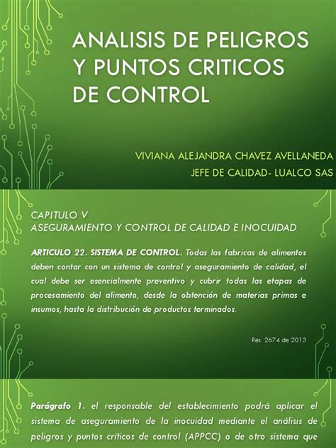 Analisis De Peligros Y Puntos Criticos De Controlpptx Análisis De