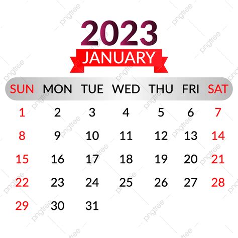 Gambar Kalender Bulan Januari 2023 Dengan Warna Hitam Dan Merah