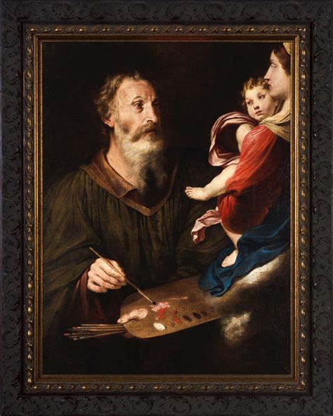 Saint Luke Painting The Virgin By Simone Cantarini Ornate Dark Framed Art