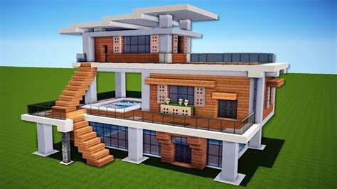Minecraft How To Build A Modern House Easy Tutorial Easy Minecraft