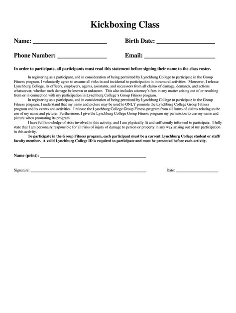 Boxing Waiver Form Template Fill Out And Sign Printable Pdf Template