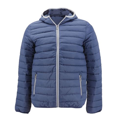 men s puffer hooded lightweight zip insulated packable quilted jacket dark navy m