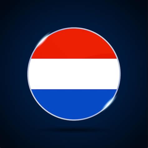 Premium Vector Netherlands National Flag Circle Button Icon Simple