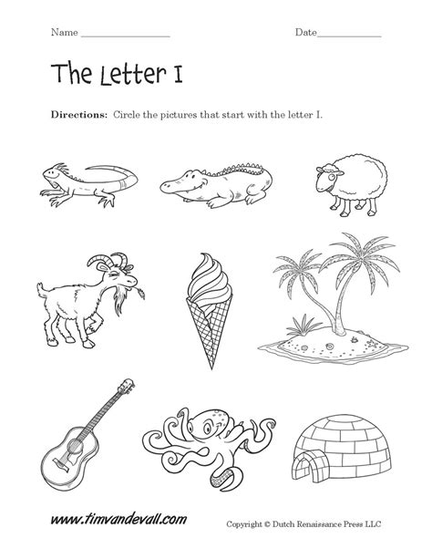 Letter I Worksheets Preschool Alphabet Printables
