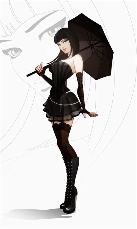 Gothic Anime Girl Full Body