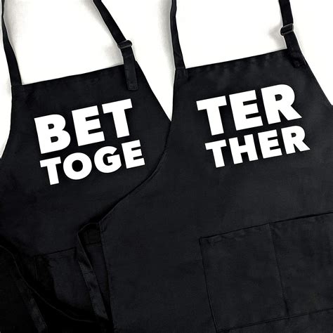 Up The Moment Better Together Couples Apron Matching