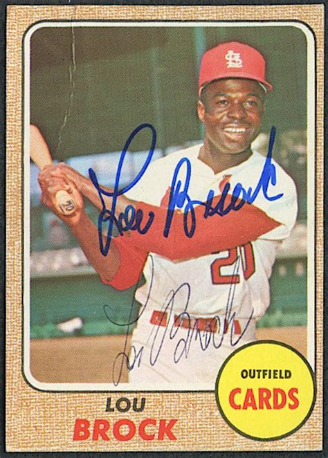 But lou brock was much more than a stolen base specialist. Lou Brock Twice-Signed 1968 Topps #520 Baseball Card (PA COA) | Pristine Auction