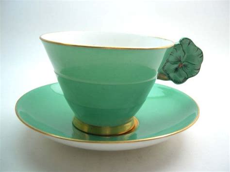 Royal Paragon Art Deco Tea Cup And Saucer With Flower Handle Etsy