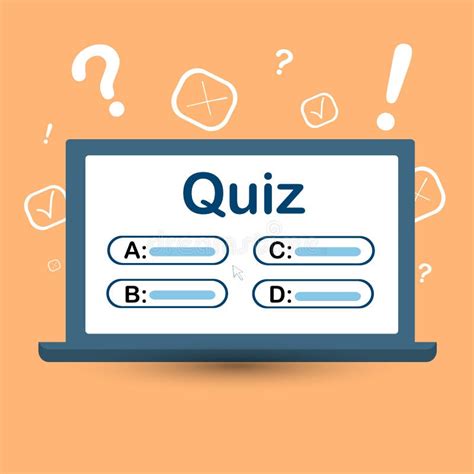 Quiz On Your Computer Screen With Answer Choices Vector Illustration