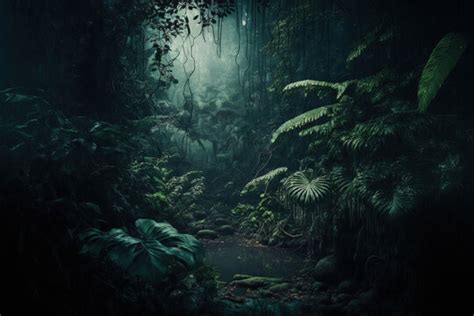 Real Dark Jungle Background