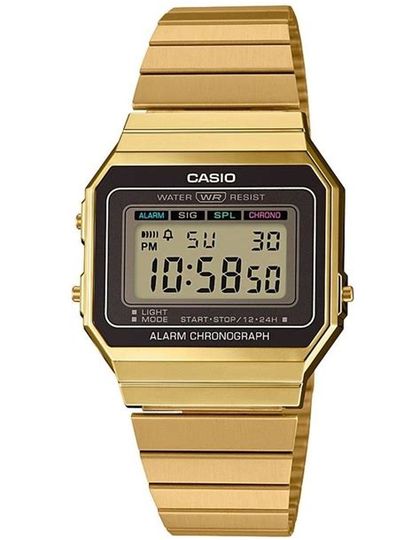 Casio Casio Vintage Gold Digital Watch With Stainless Band A700wg 9a Myer