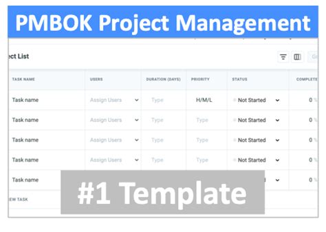 Pmbok Project Management Model Template Project Management Software