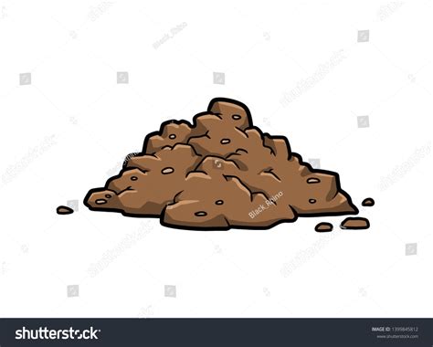 Cartoon Pile Of Rocks On White Background With Clipping For Use In