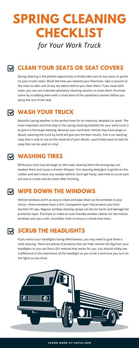 spring cleaning checklist for your work truck