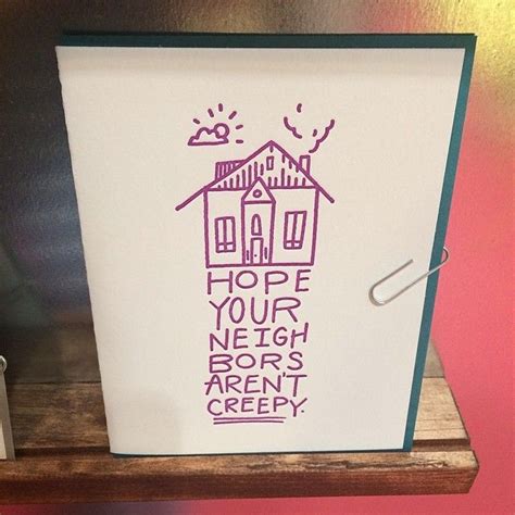 hope your neighbors aren t creepy letterpress card by bench pressed cards letterpress