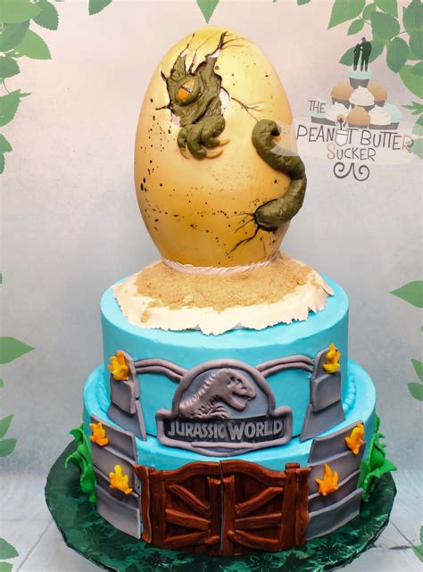 Jurassic Park Egg 3 Tier Cake 10 Birthday Cake Dinosaur Birthday