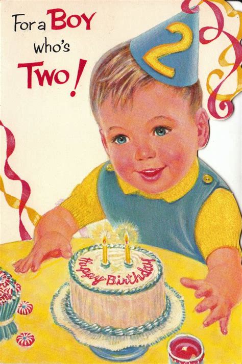 Vintage 1960s For A Boy Whos Two Birthday Greetings Card Etsy