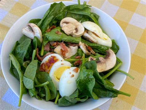 Spinach Salad With Bacon And Mushrooms Plowing Through Life