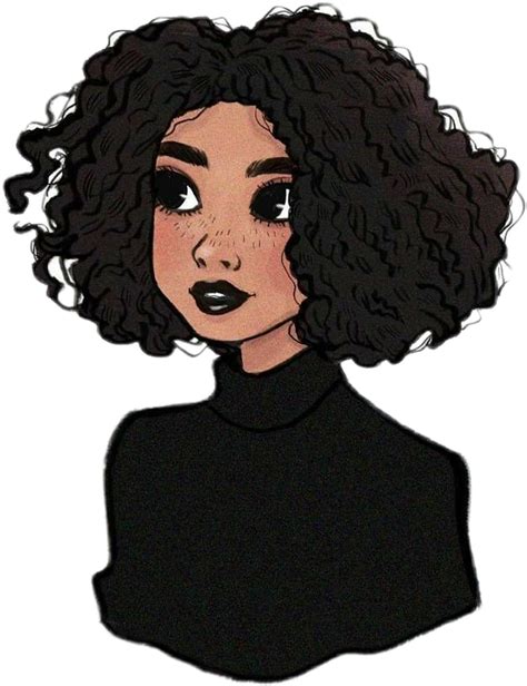 Girl Draw Black Curlyhair Freetoedit Sticker By Bad Anita