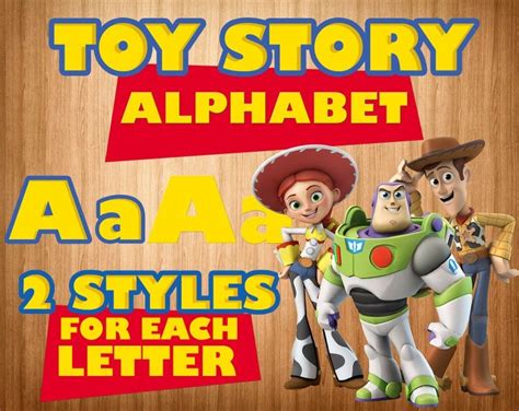 The Toy Story Alphabet With Two Styles For Each Letter