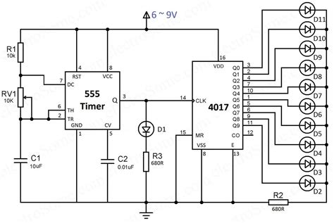 4 Channel Led Chaser Circuit Diagram