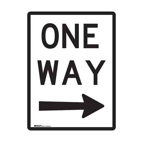Traffic Control Sign One Way With Right Arrow 450x600mm Mtl