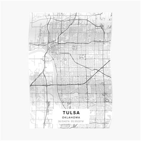 P Ster Mapa De Tulsa De Kara Redbubble