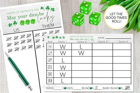 Printable Saint Patrick's Day Bunco Set Score Cards | Etsy