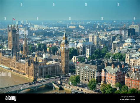 London Westminster Rooftop View Panorama With Urban Architectures Stock