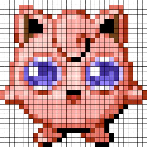 Pokemon Jigglypuff Perler Bead Pixel Art Sprite Pokemon Jigglypuff