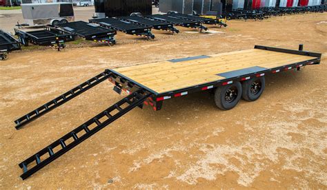 Big Tex 14oa 20 14k Gvw 85x20 Flatbed Trailer With Loading Ramps