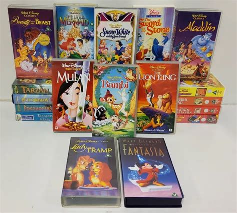 22 X WALT Disney VHS Joblot Mulan Bambi Snow White Lion King Peter