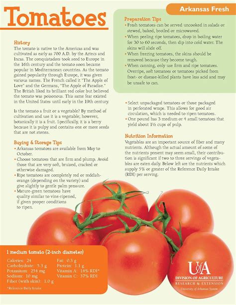 Tomato Tips Facts And Recipes Just For You University Of Arkansas