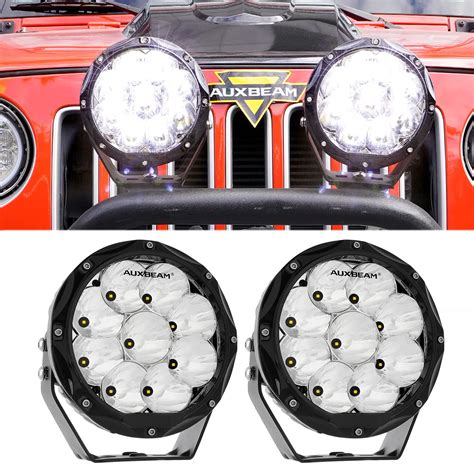 Auxbeam 7 Round Driving Lights Led Offroad Lights 9000lm 90w High