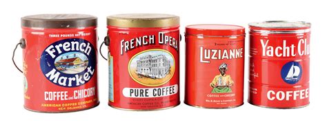 Lot Detail Lot Of 4 Miscellaneous Lot Of Four Tin Lithograph Coffee