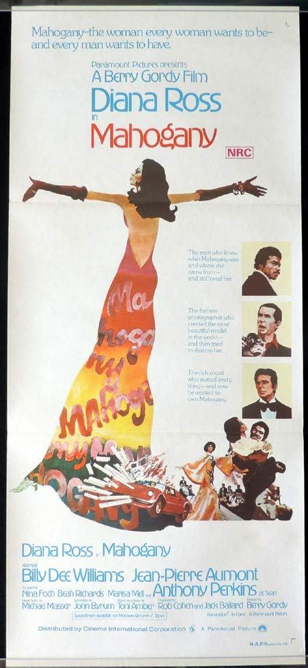 Mahogany Original Daybill Movie Poster Diana Ross Billy Dee Williams Jean Pierre Aumont