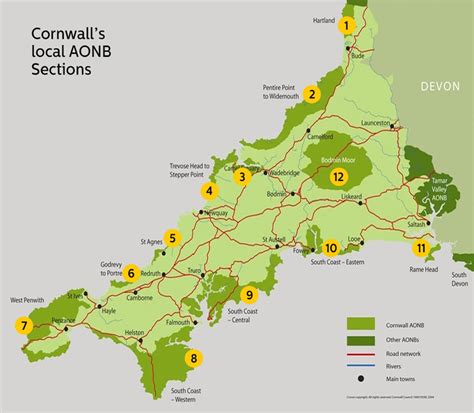 Aonb Sections 03 December 2018 Cornwall Cornwall Map Cornwall