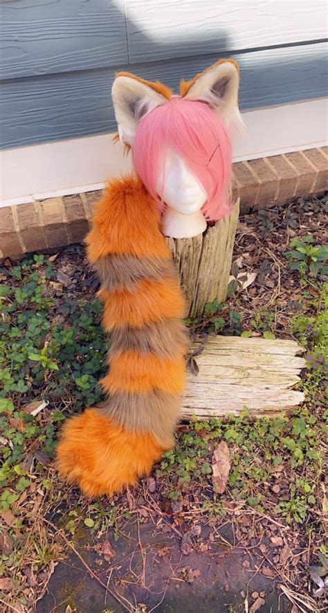 Red Panda Ear And Tail Set Etsy