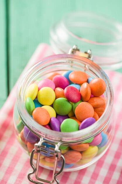 Premium Photo Colorful Chocolate Candy Pills In Jar