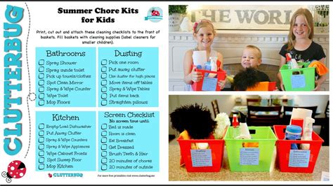 Kids Summer Morning Routine Chores Kits And Checklists