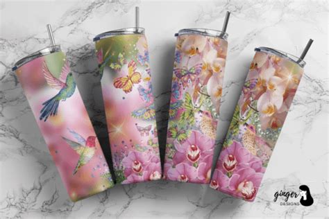 Hummingbird Butterfly Skinny Tumbler Graphic By Gingerdesign Creative