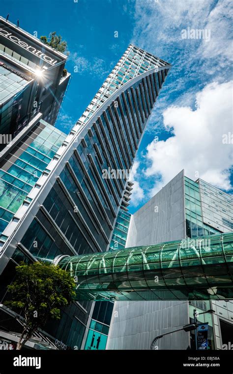 Modern Buildings Architecture In The Commercial Area Of Singapore Stock