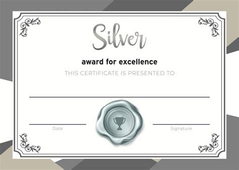 6162 Silver Award Certificate 25 Per Pack School Merit Solutions
