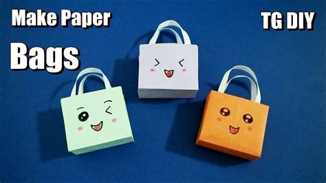 พับถุงกระดาษ วิธีพับถุงกระดาษใส่ของ พับถุงหูหิ้ว Origami T Bags