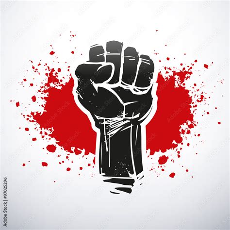 Raised Black Fist Stock Vector Adobe Stock