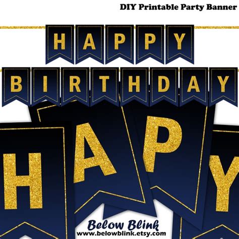 Gold Happy Birthday Banner Free Printable Printable Templates
